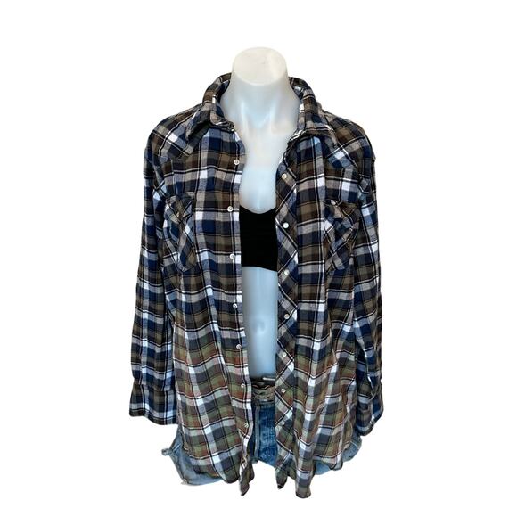 Pittsburgh Pirates Baseball Plaid Flannel Shirt XXL Oversized Shacket Unique - Picture 4 of 6